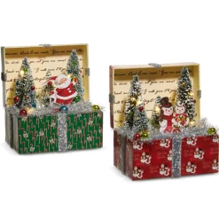 Raz Imports Raz 7" Lighted The Magic of Christmas Vignette Vintage Present Figure 4519124 New