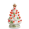 Raz Imports Raz 5" Lighted Vintage White Ceramic Tree with Holly and Red Bulbs Christmas Ornament 4419109 Best