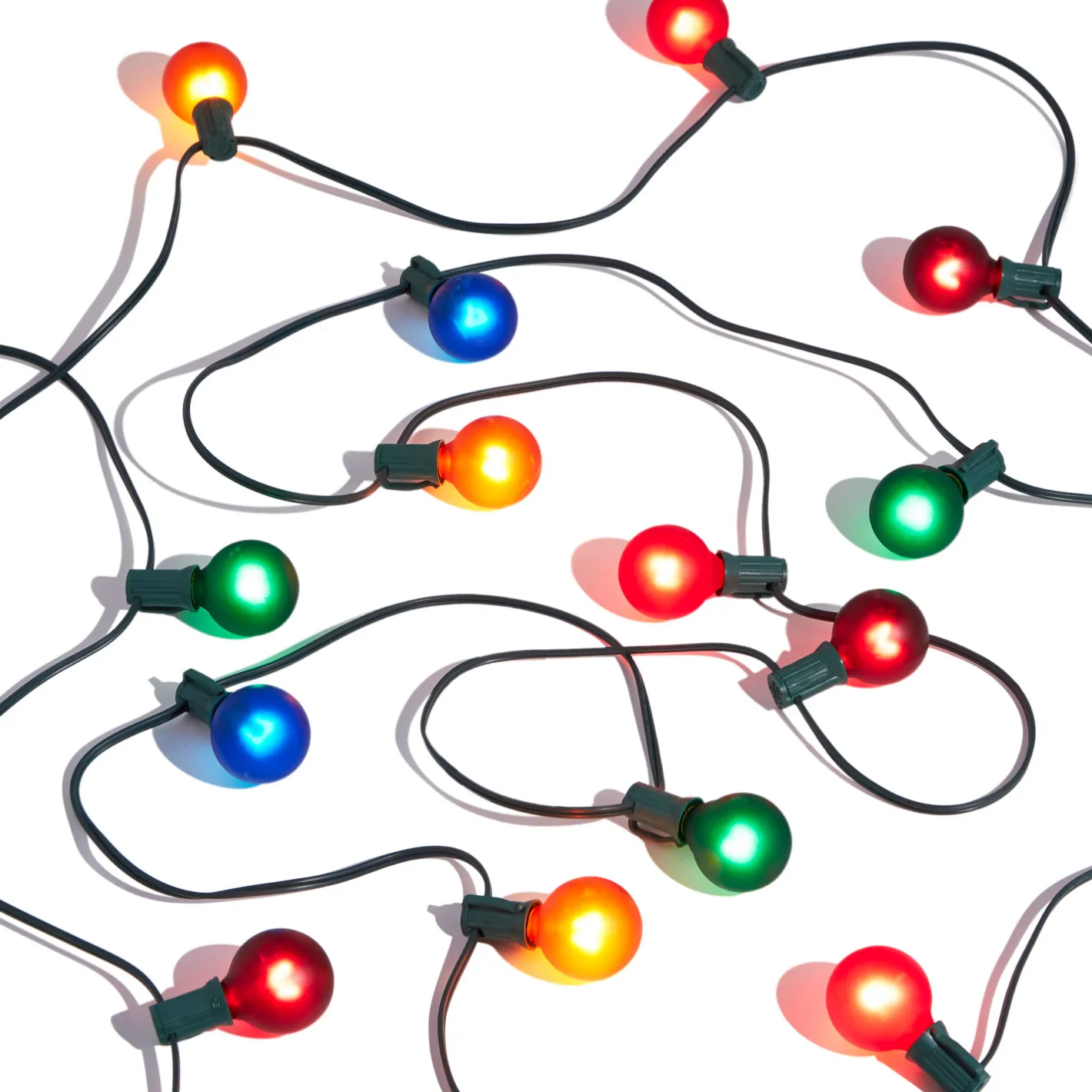 Raz Imports Raz 14' Matte Multicolor 15L Glass Globe String Christmas Lights L4337008 New