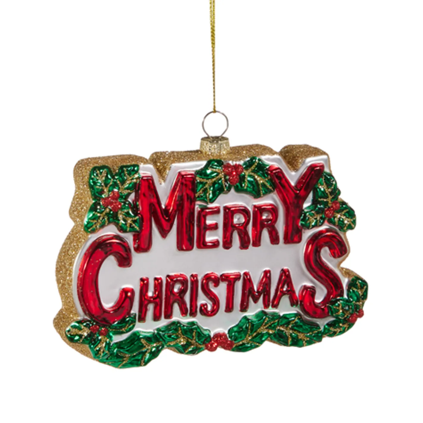 Raz Imports Raz 5.5" Merry Christmas Glass Christmas Ornament 4524857 New