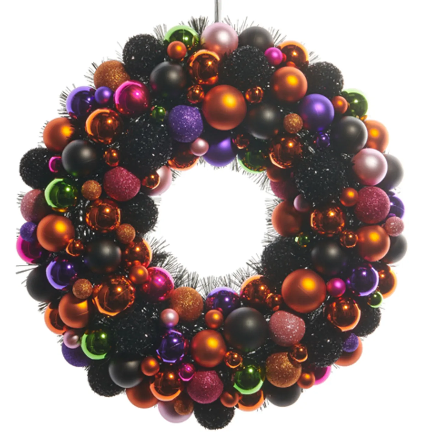 Raz Imports Raz 20.5" Multicolor Ball Ornament Halloween Wreath W4532842 Hot