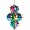 Raz Imports Raz 6.25" Multicolor Striped Rainbow Finial Glass Christmas Ornament 4524902