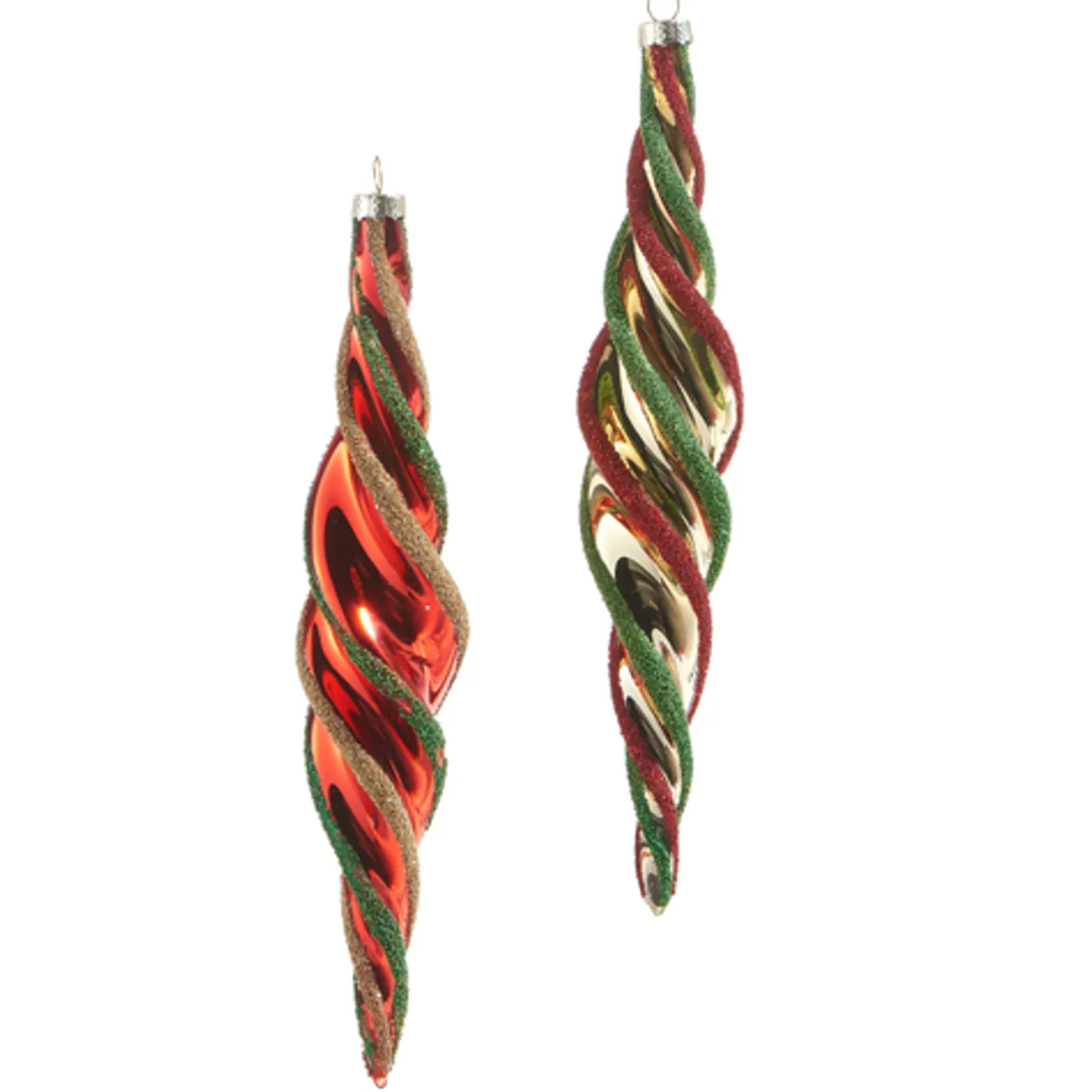 Raz Imports Raz 9.5" Multicolor Swirl Glass Christmas Ornament 4322847 New