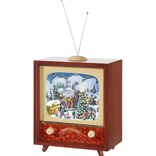 Raz Imports Raz 22" Musical Animated Retro Television TV Christmas Figure 3816449