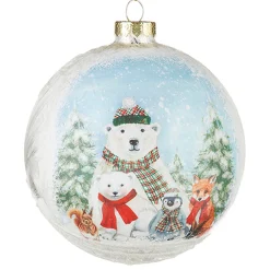 Raz Imports Raz 4.5" North Pole Friends Glass Ball Christmas Ornament 4224586 Sale