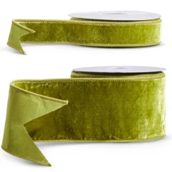 Raz Imports Raz 1.5" or 4" Apple Green Velvet Wired Christmas Ribbon New