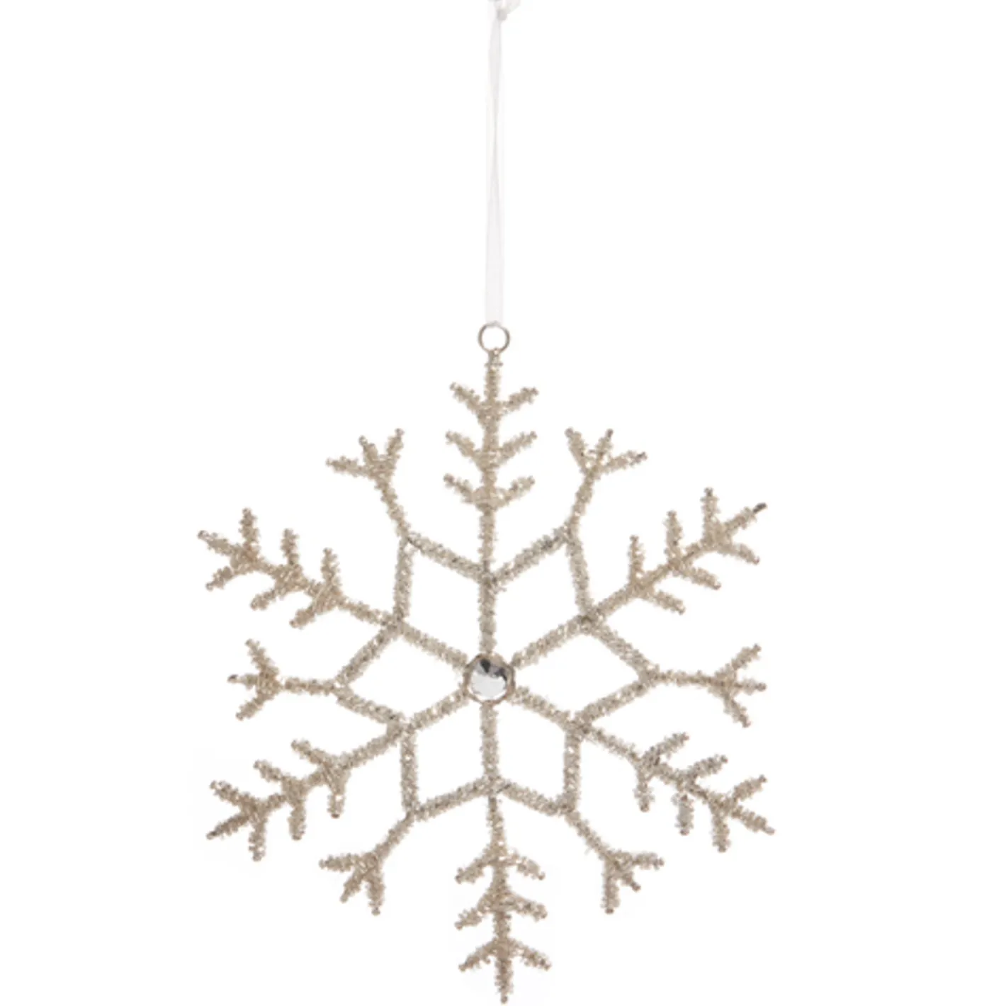 Raz Imports Raz 7" or 8.5" Beaded Silver Snowflake Christmas Ornament