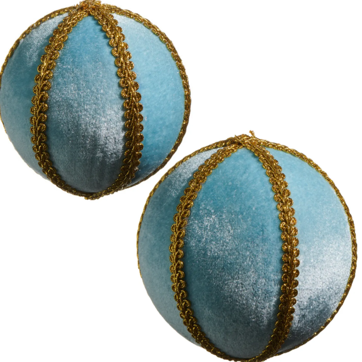 Raz Imports Raz 4" or 5" Blue Velvet with Gold Braid Christmas Ball Ornament New