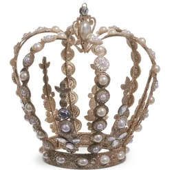 Raz Imports Raz 8" or 9.5" Champagne Glitter Jeweled Crown Christmas Decoration New