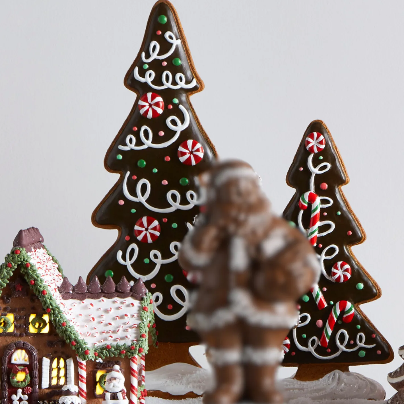 Raz Imports Raz 14" or 19.5" Chocolate Frosted Gingerbread Tree Figures Best