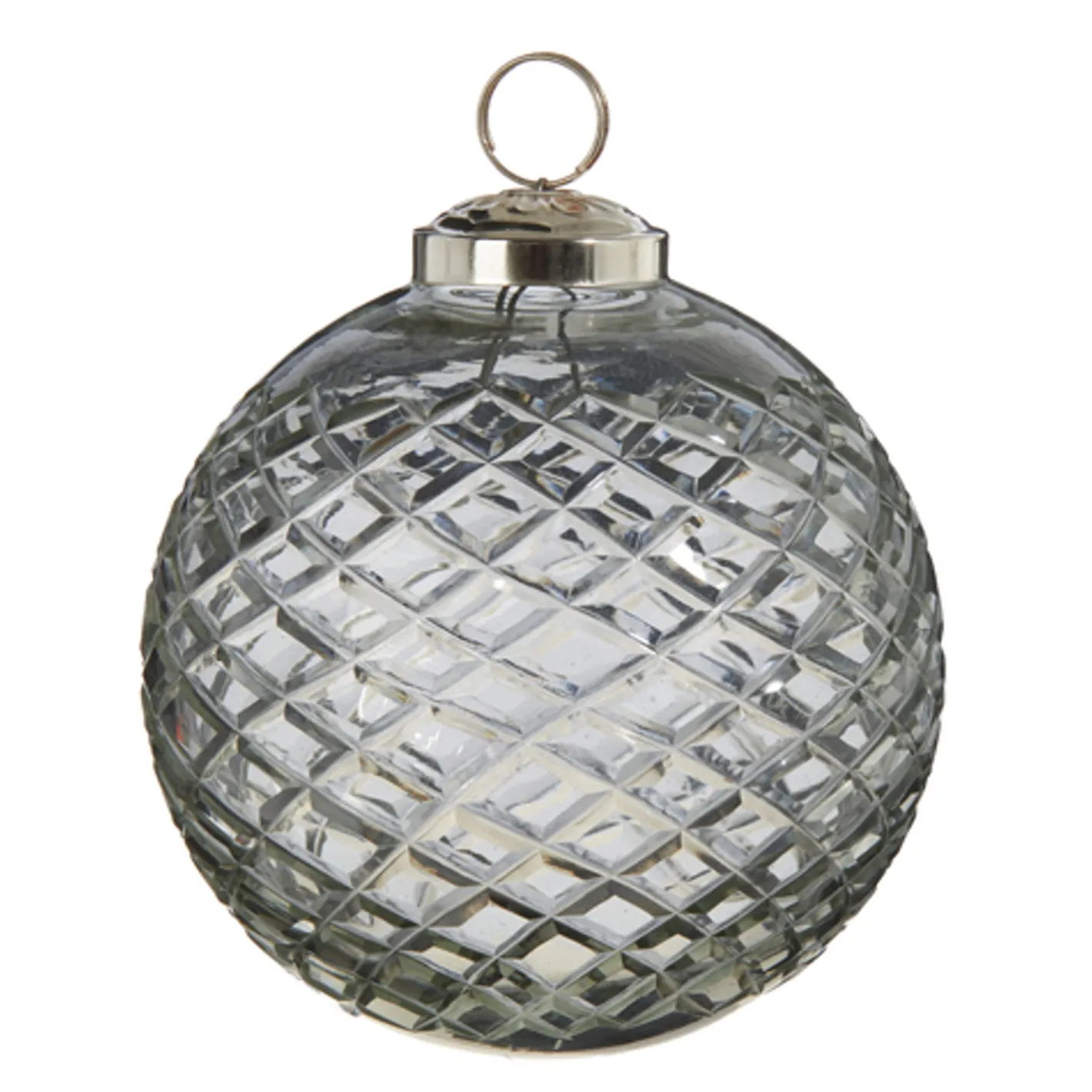 Raz Imports Raz 4" or 5" Clear Diamond Cut Ball Glass Christmas Ornament Hot