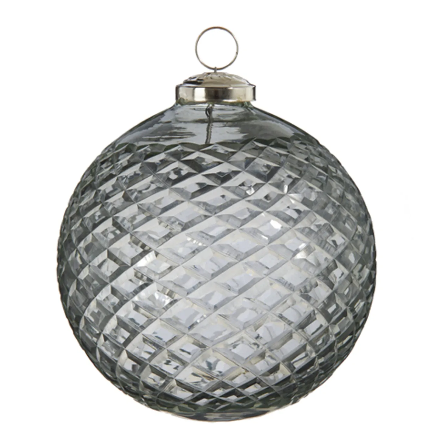 Raz Imports Raz 4" or 5" Clear Diamond Cut Ball Glass Christmas Ornament Hot