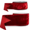 Raz Imports Raz 2.5" or 4" Deep Red Velvet Wired Christmas Ribbon Clearance
