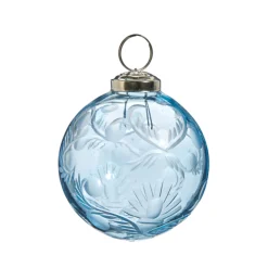Raz Imports Raz 3" or 4" Etched Blue Glass Ball Christmas Ornament Outlet