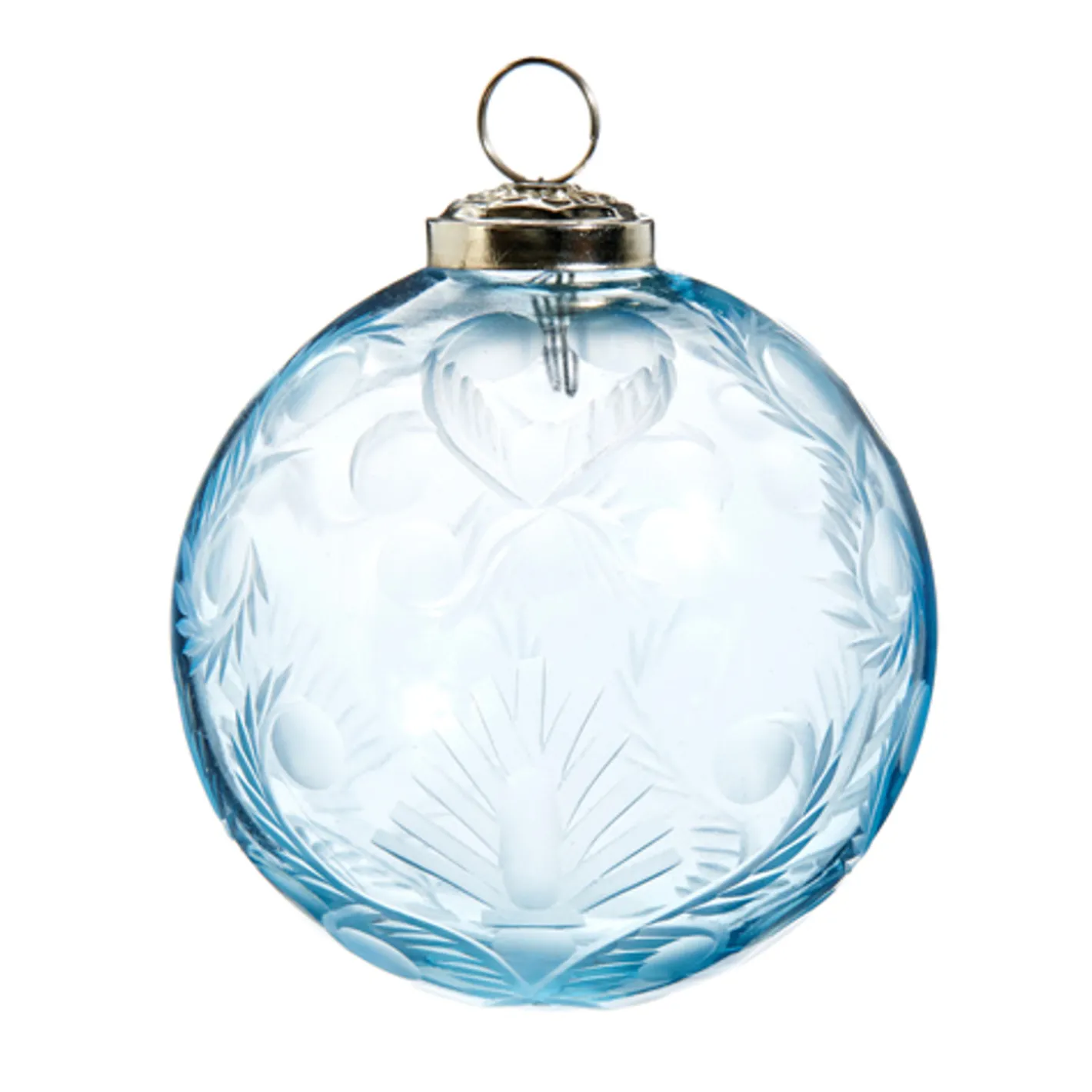 Raz Imports Raz 3" or 4" Etched Blue Glass Ball Christmas Ornament Outlet