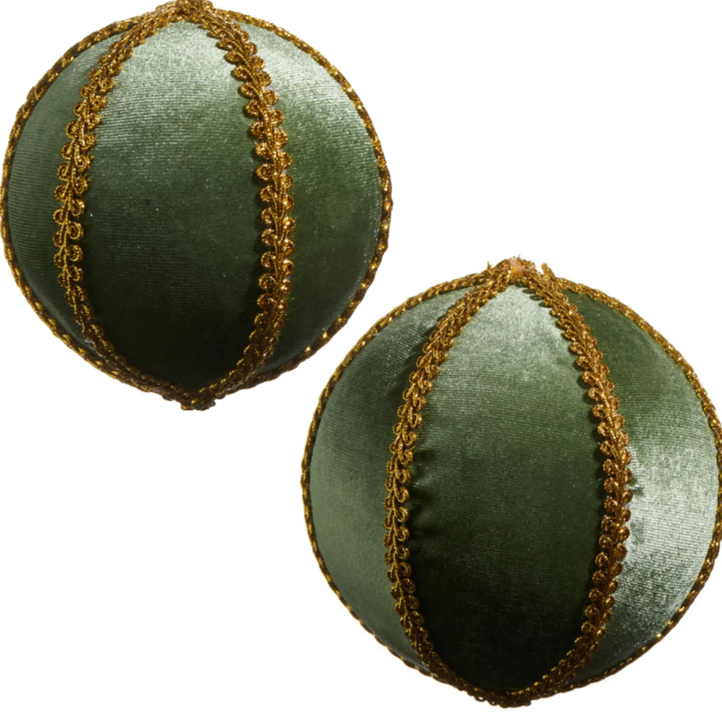 Raz Imports Raz 4" or 5" Green Velvet with Gold Braid Christmas Ornament Best