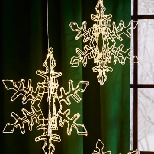 Raz Imports Raz 15.75" or 19.5" Hanging Lighted Snowflake Christmas Decoration