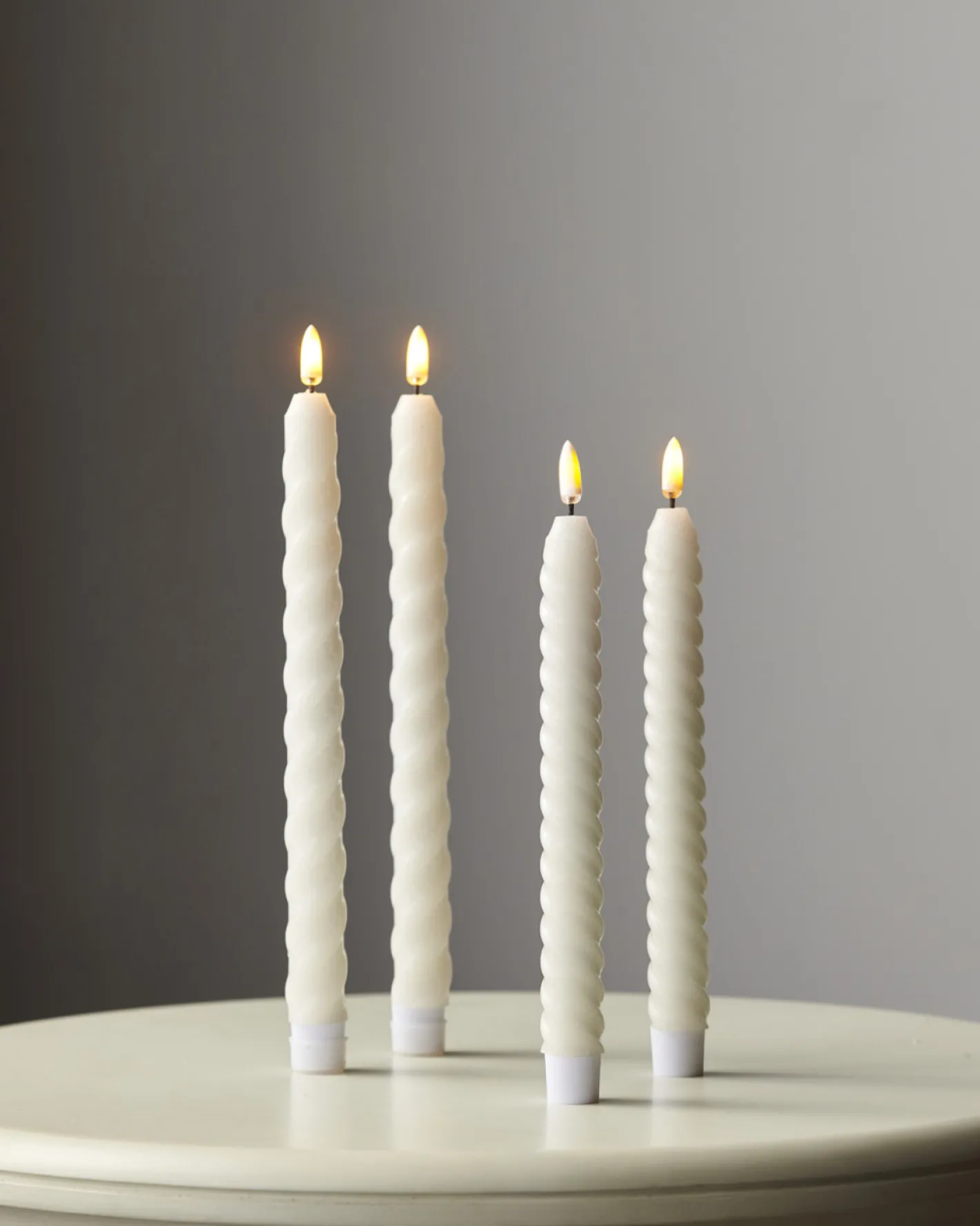 Raz Imports Raz 8.5" or 10.5" Ivory Twist Flameless Taper Candles