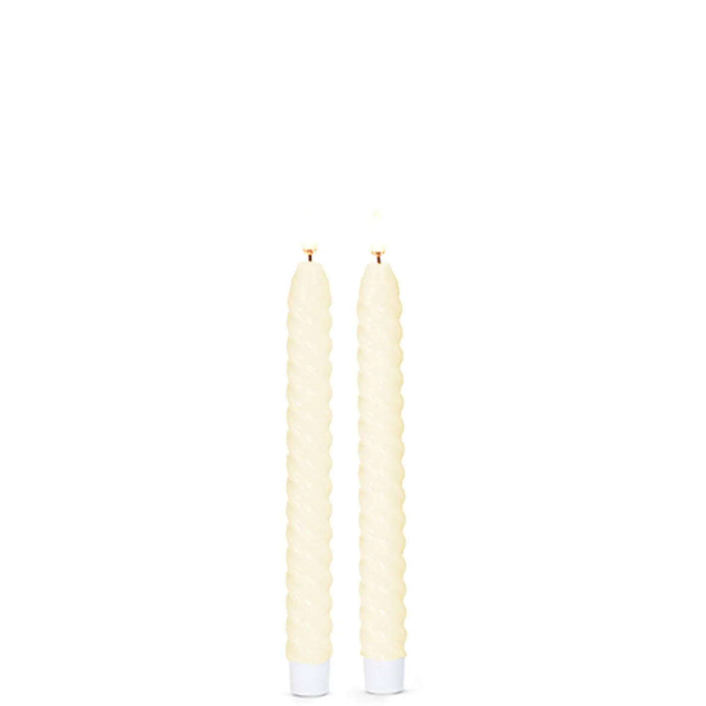 Raz Imports Raz 8.5" or 10.5" Ivory Twist Flameless Taper Candles