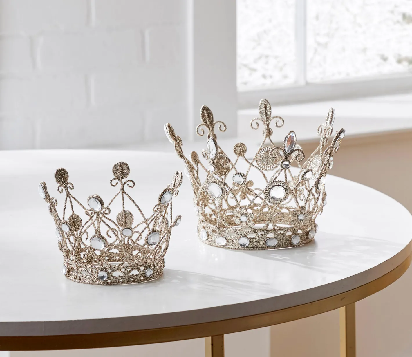 Raz Imports Raz 6.5" or 7.5" Jeweled Antique Crown with Gold Glitter Christmas Decoration