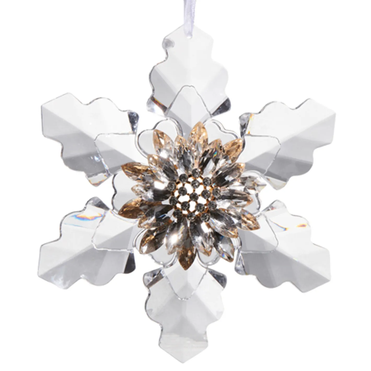 Raz Imports Raz 3.75" or 4.5" Jeweled Snowflake Brooch Christmas Ornament Outlet