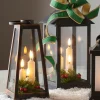 Raz Imports Raz 9.25" or 12" Lantern with Candles and Greenery Discount