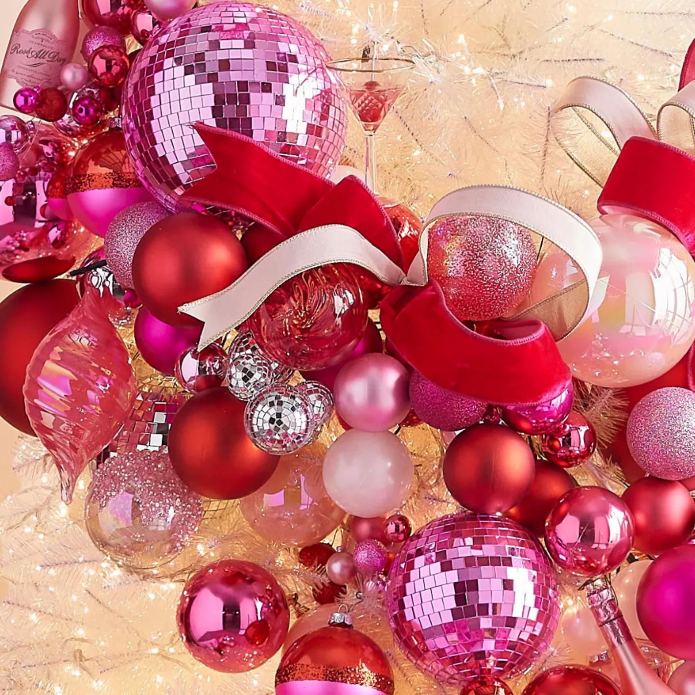 Raz Imports Raz 6" or 8" Large Pink Disco Ball Christmas Ornament Outlet