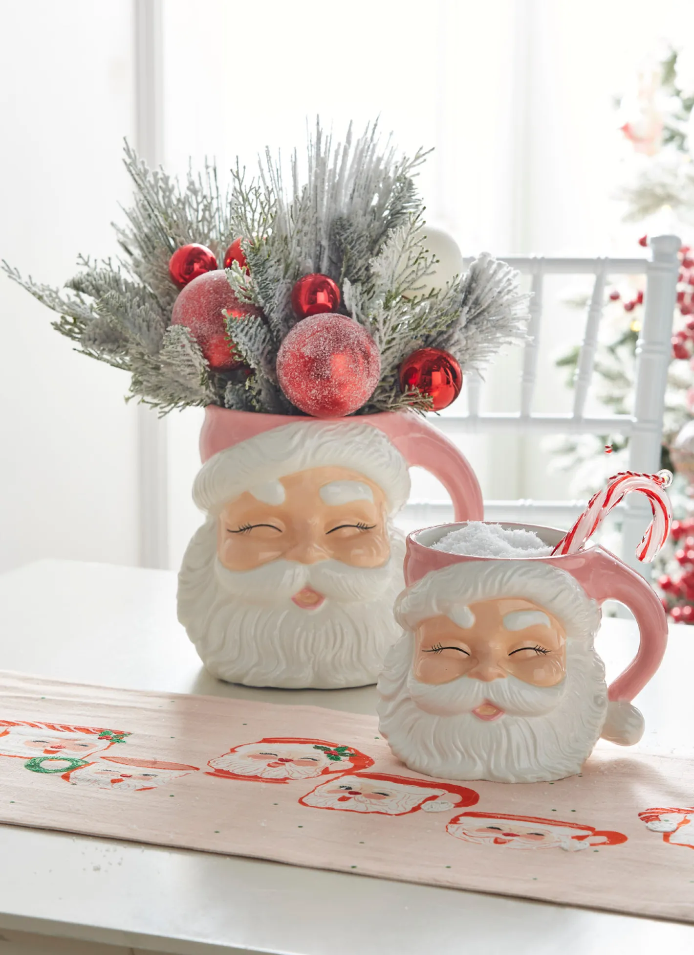 Raz Imports Raz 7.5" or 8" Large Pink Santa Christmas Container Mug Clearance
