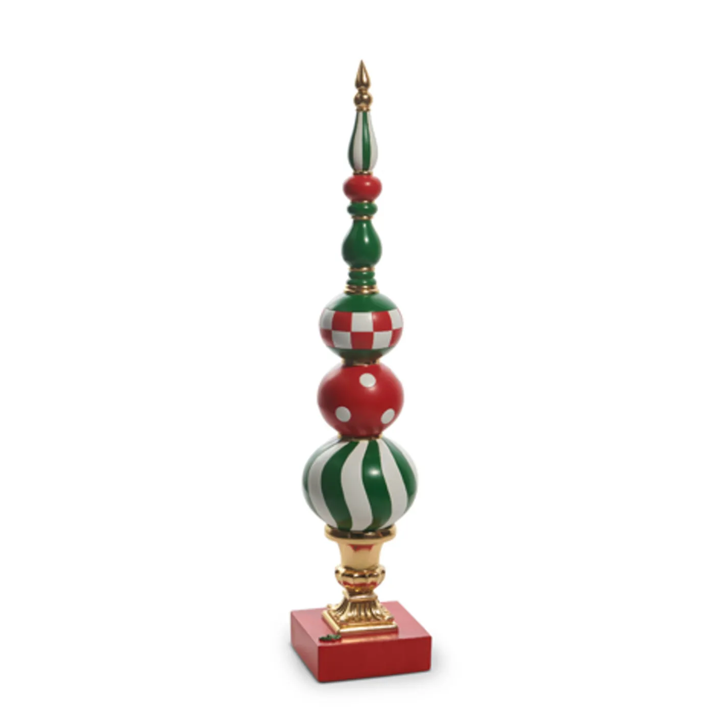 Raz Imports Raz 36" or 52" Large Traditional Red and Green Finial Christmas Decoration New