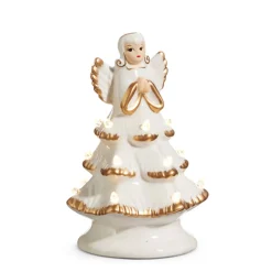 Raz Imports Raz 8" or 13" Lighted Vintage Angel Ivory and Gold Ceramic Christmas Tree Decoration New