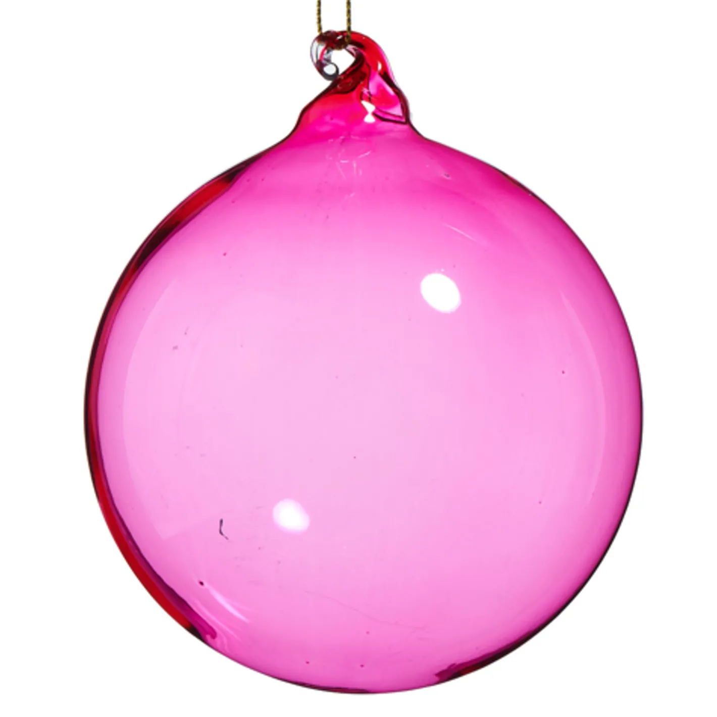Raz Imports Raz 4" or 5" Pink Sheer Blown Glass Ball Christmas Ornament