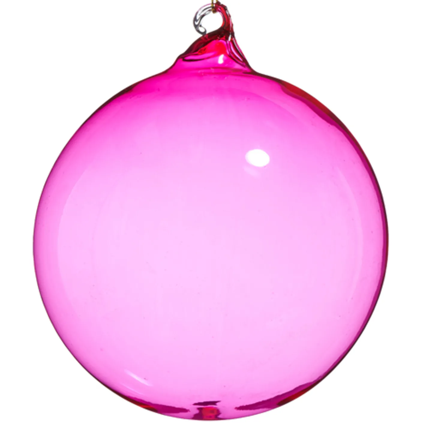 Raz Imports Raz 4" or 5" Pink Sheer Blown Glass Ball Christmas Ornament