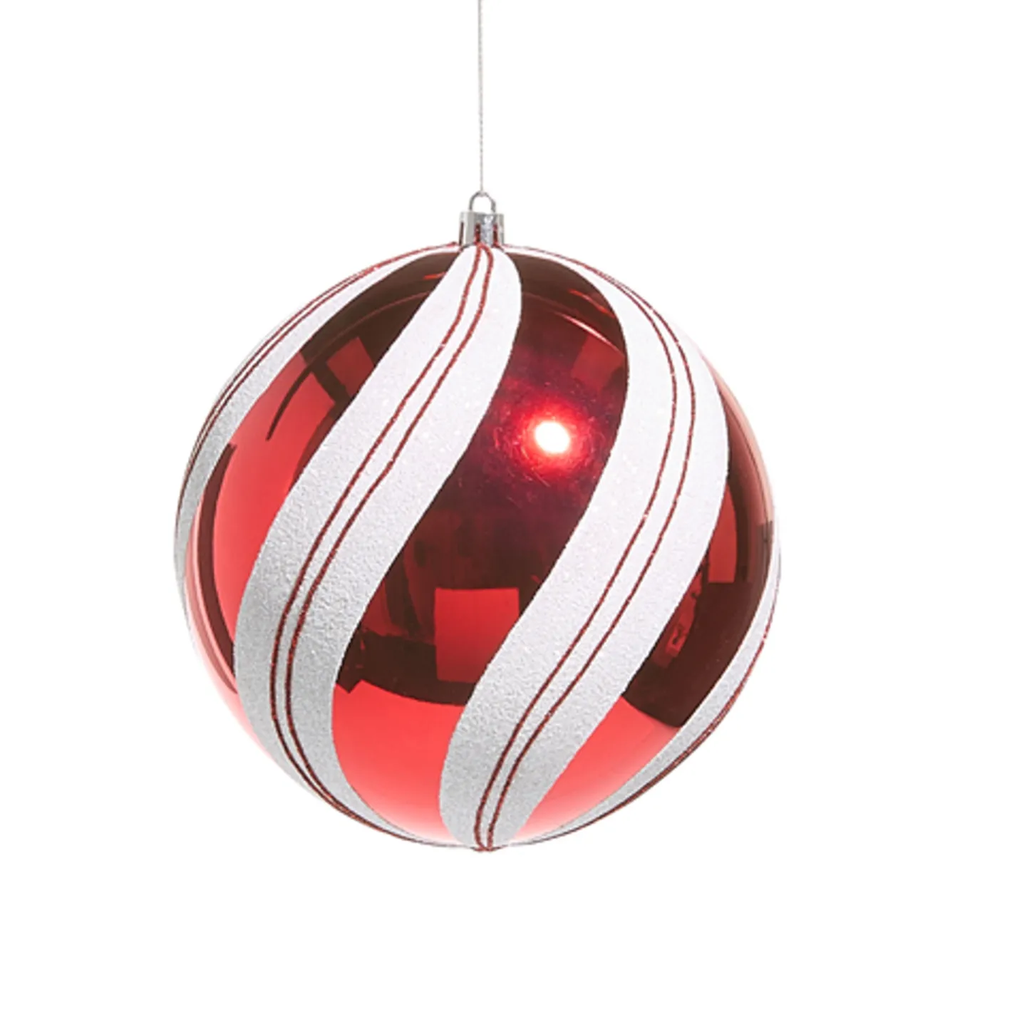 Raz Imports Raz 4" or 6" Red and White Candy Cane Stripe Ball Christmas Ornament Outlet