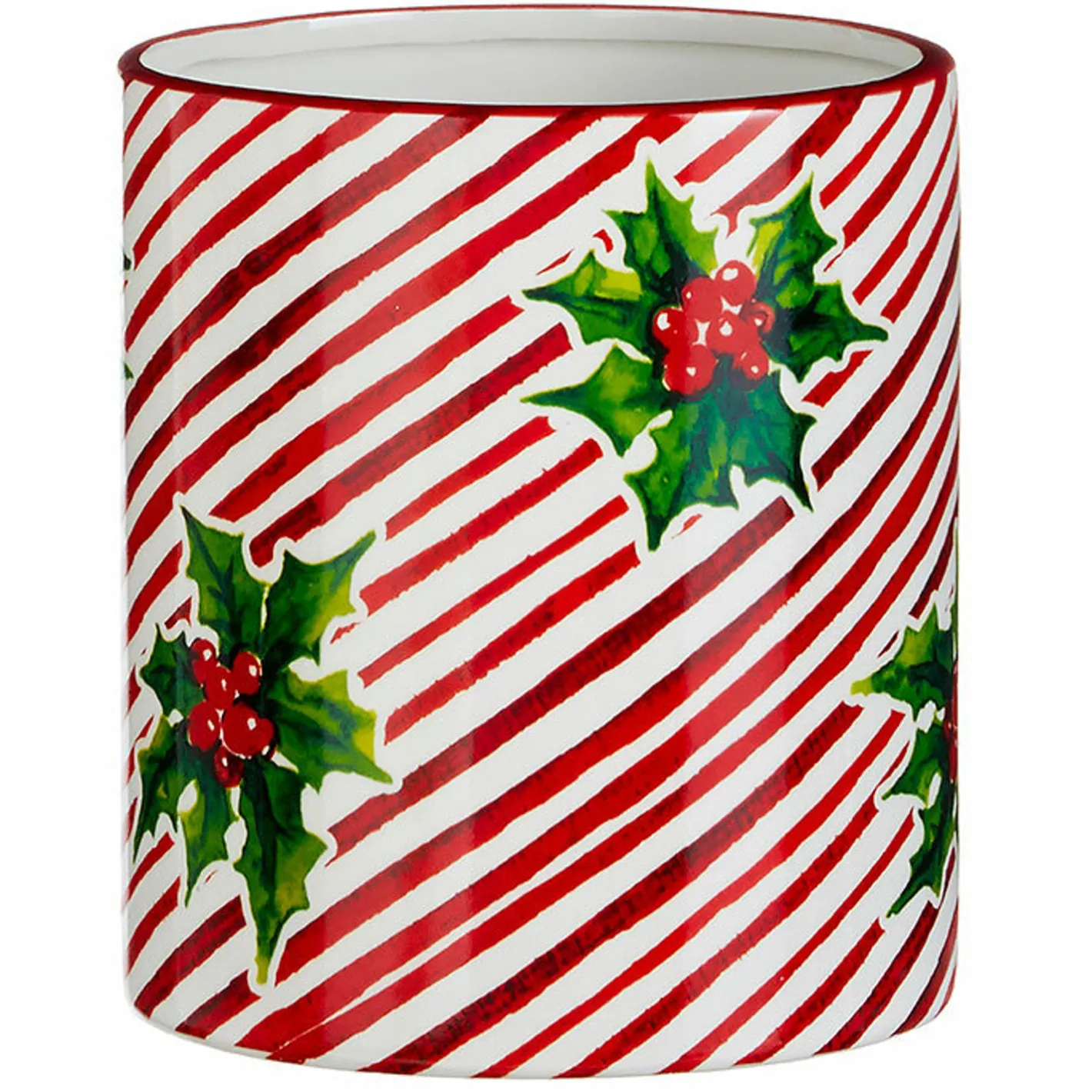 Raz Imports Raz 5.75" or 12" Red and White Striped Holly Berry Christmas Container Sale