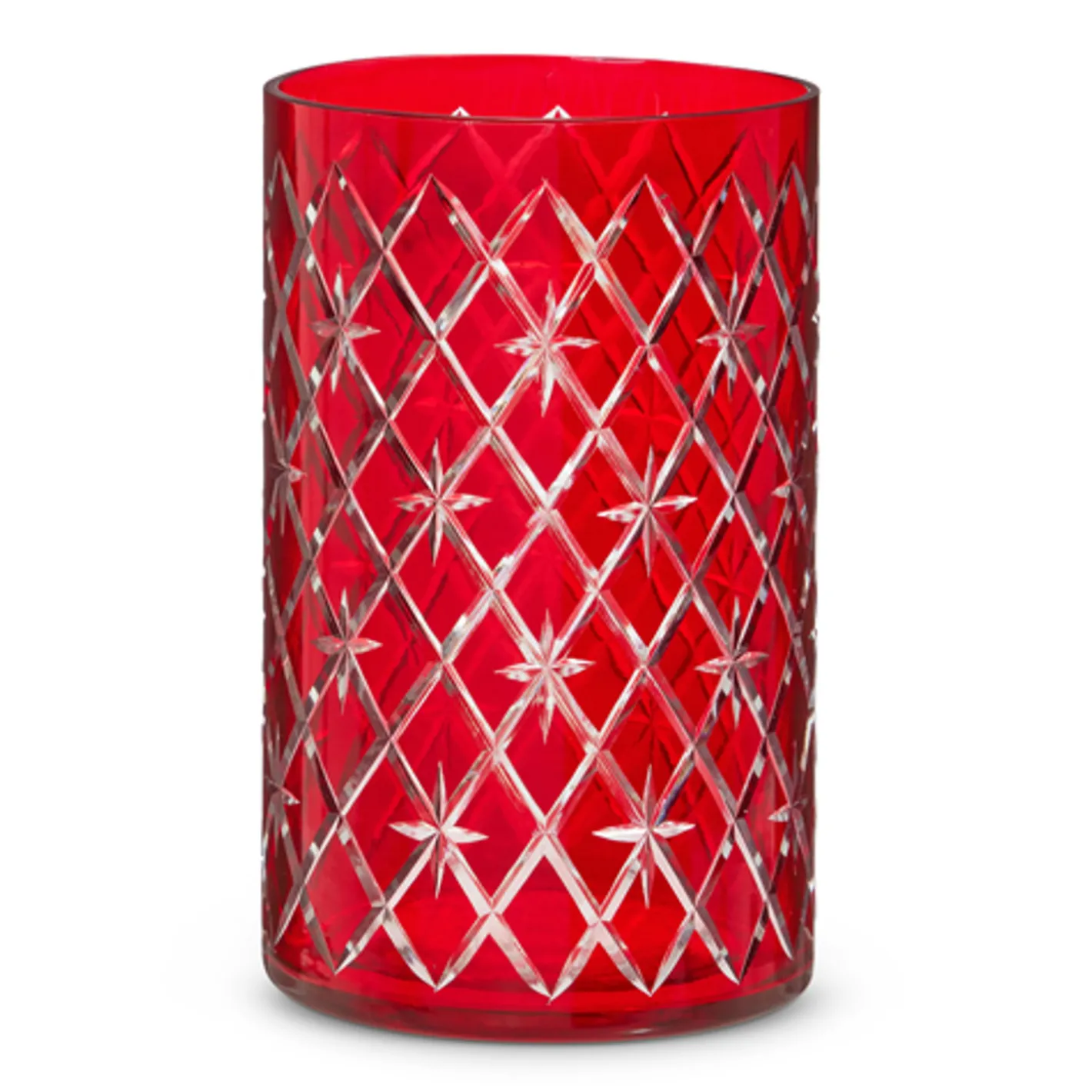 Raz Imports Raz 6.25" or 8.5" Red Etched Christmas Container or Candle Holder Outlet