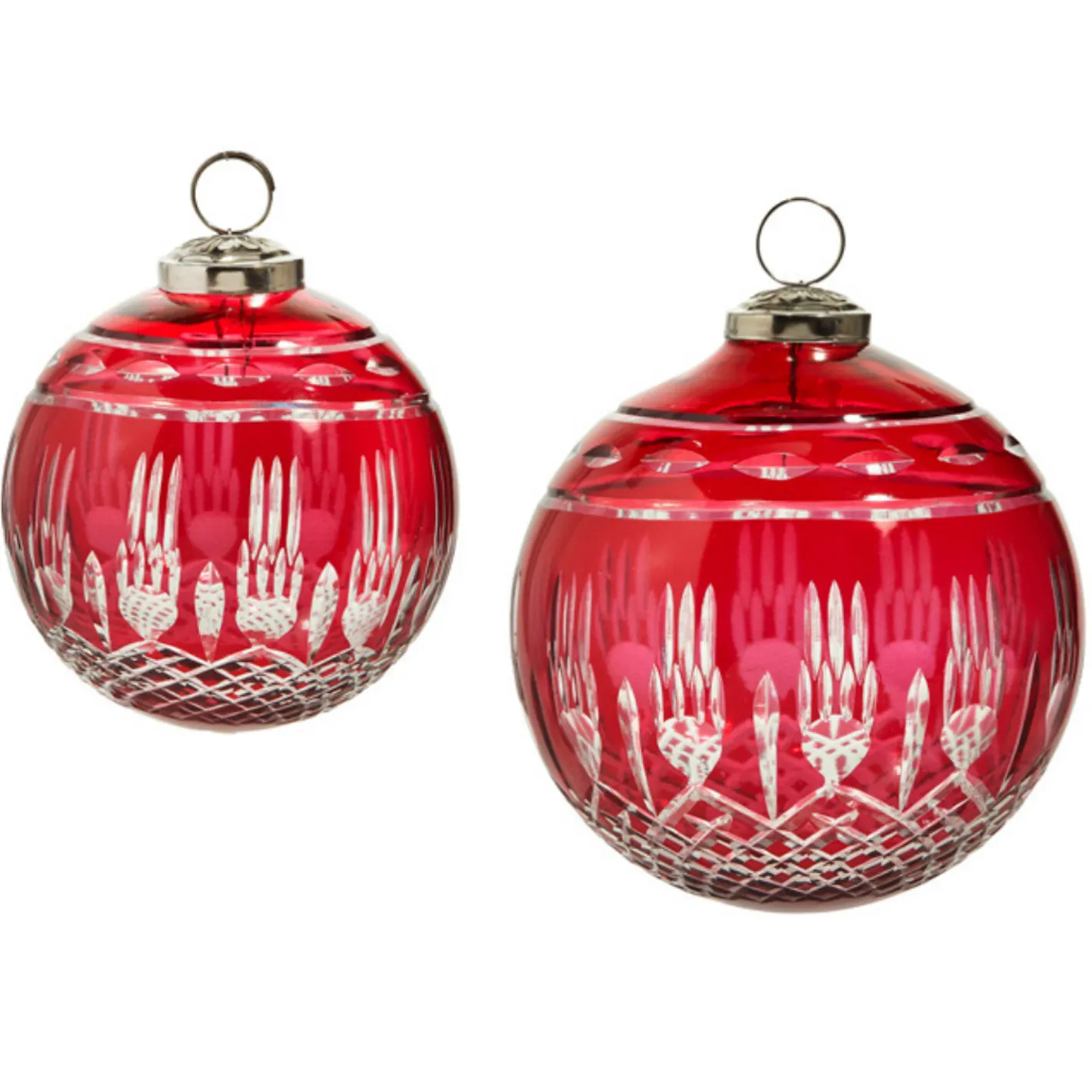 Raz Imports Raz 4" or 5" Red Etched Glass Ball Christmas Ornament Best