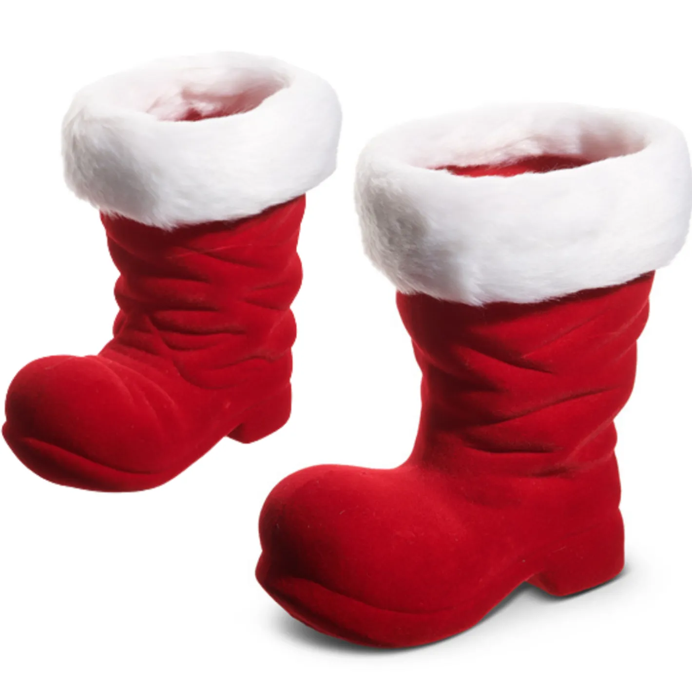 Raz Imports Raz 7.5" or 10.5" Red Flocked Santa Boot Christmas Decoration Hot