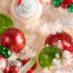 Raz Imports Raz 4" or 5" Red Glitter Blown Glass Christmas Ornament Hot