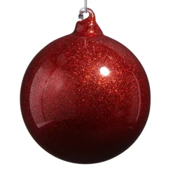 Raz Imports Raz 4" or 5" Red Glitter Blown Glass Christmas Ornament Hot