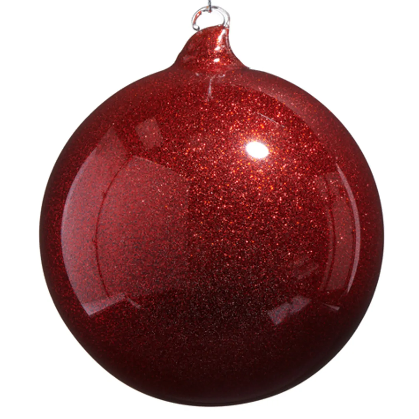 Raz Imports Raz 4" or 5" Red Glitter Blown Glass Christmas Ornament Hot