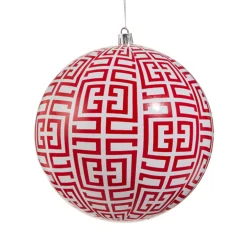 Raz Imports Raz 4" or 6" Red Greek Key Ball Christmas Ornament New