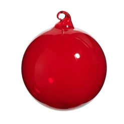 Raz Imports Raz 4" or 5" Red Opaque Blown Glass Ball Christmas Ornament Discount