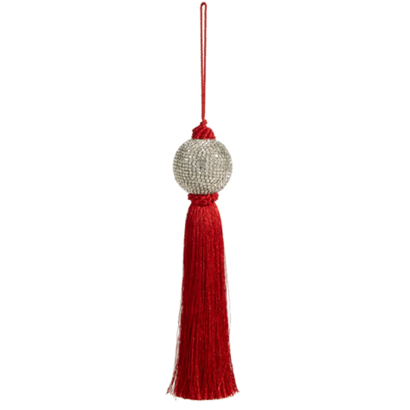 Raz Imports Raz 8" or 10" Red Tassel and Jeweled Ball Christmas Ornament Hot