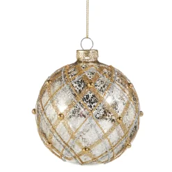 Raz Imports Raz 4" or 6" Silver and Gold Mercury Glass Ball Christmas Ornament Online