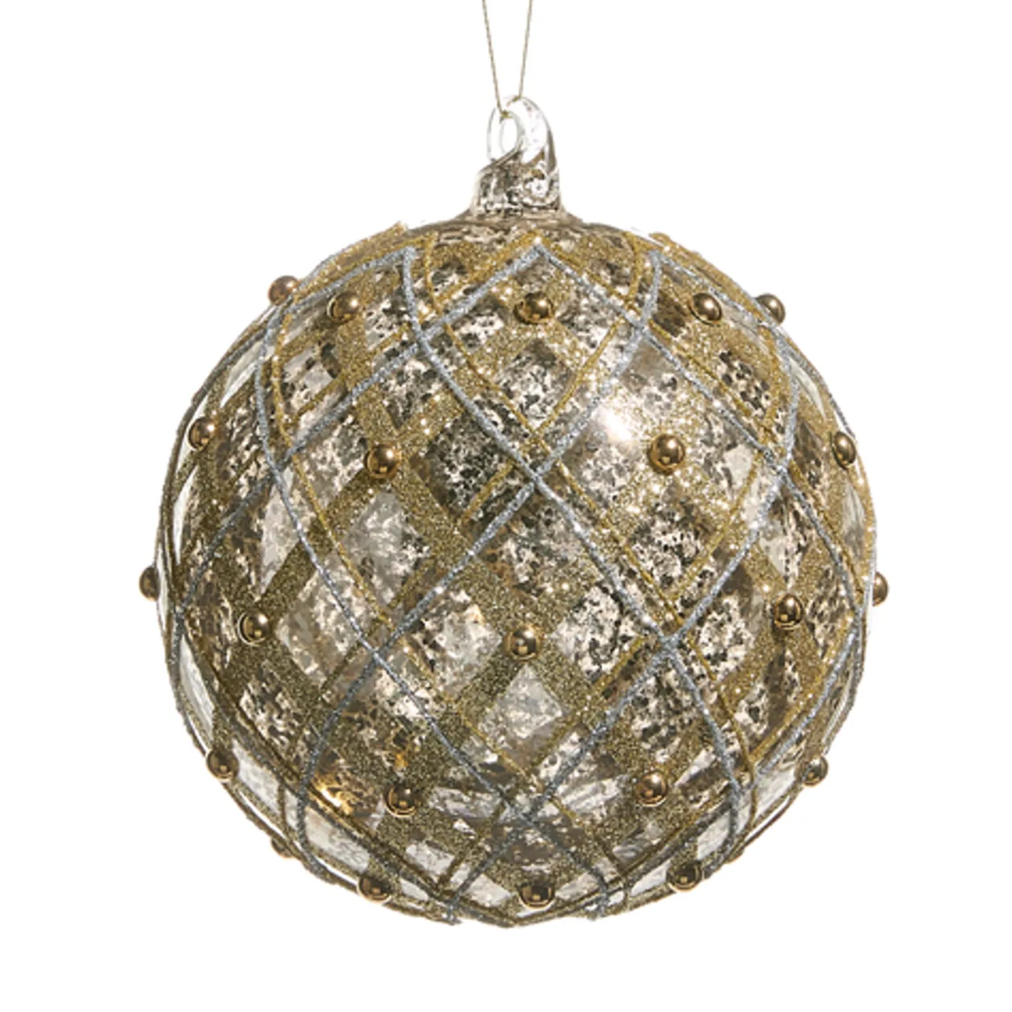 Raz Imports Raz 4" or 6" Silver and Gold Mercury Glass Ball Christmas Ornament Online