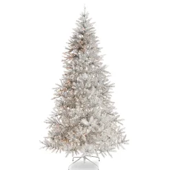 Raz Imports Raz 7.5' or 9' Silver Tinsel Christmas Tree with Forever Lit Clear Lights Sale