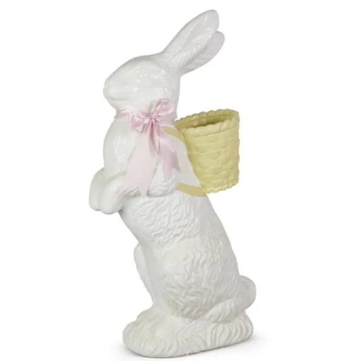 Raz Imports Raz 21" or 35" White Bunny with a Basket Backpack Easter Figure Decoration Discount