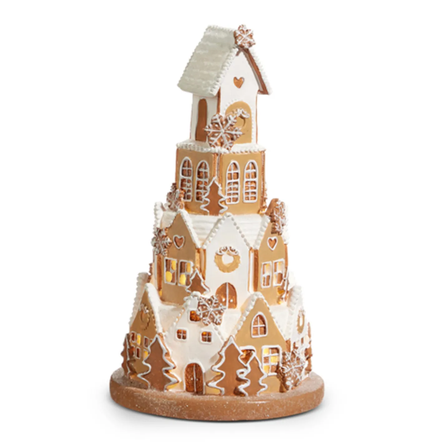 Raz Imports Raz 8.5" or 16" White Icing Lighted Round Christmas Gingerbread House Decoration