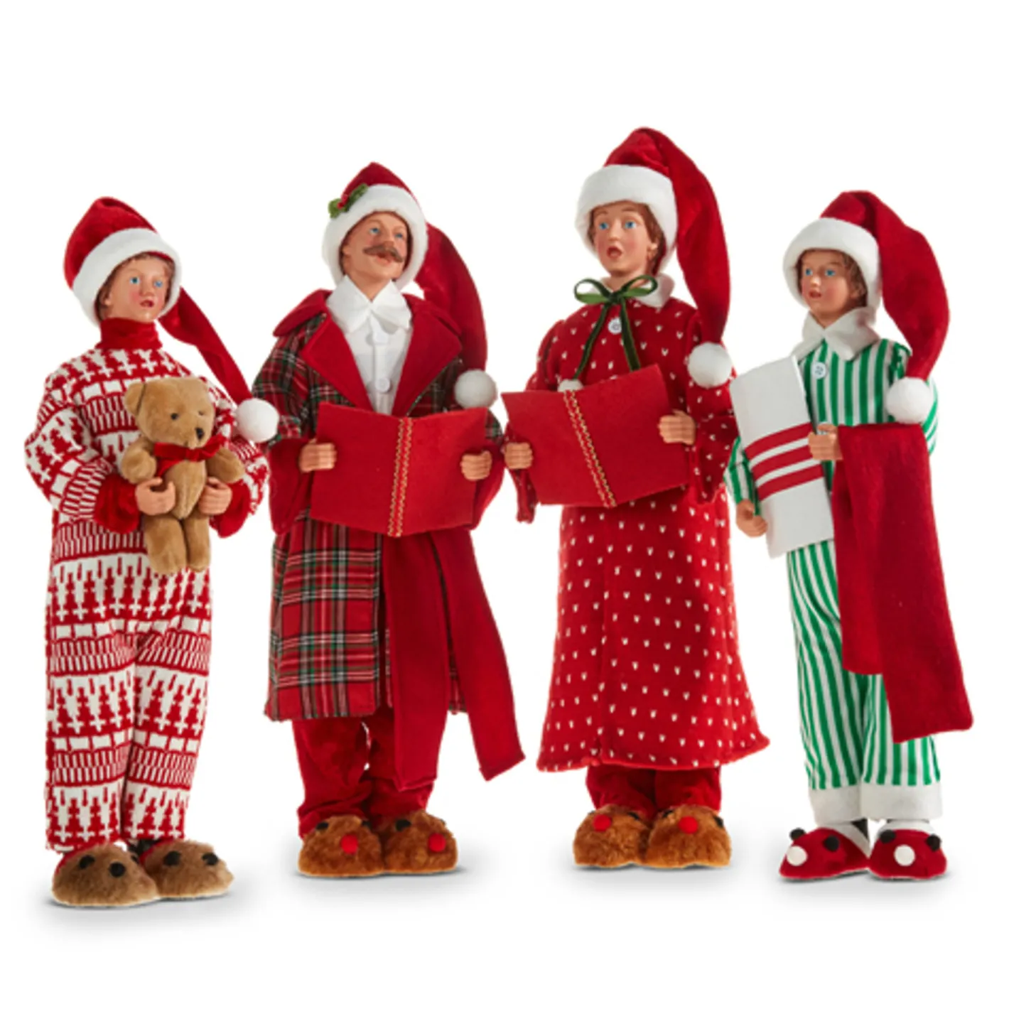 Raz Imports Raz 17.75" Pajama Family Christmas Carolers Figure 4322103 Clearance