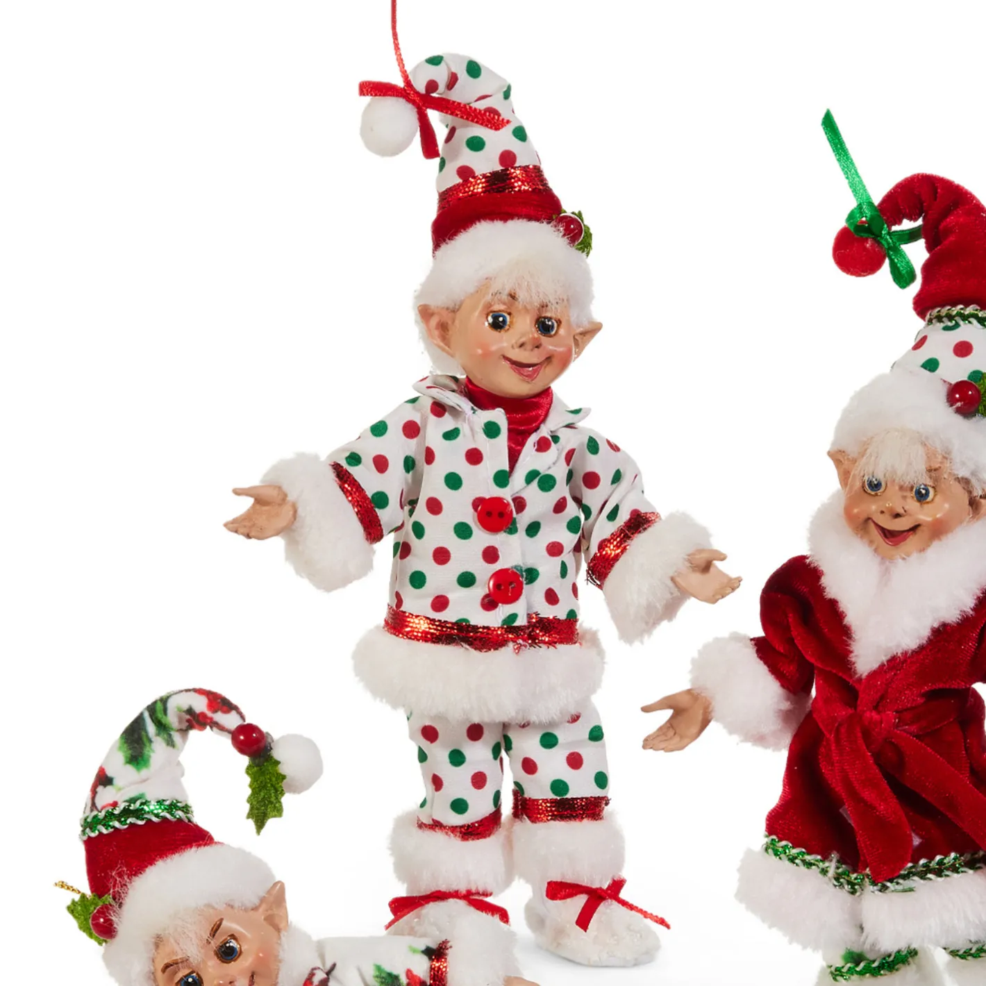 Raz Imports Raz 7" Pajama Party Posable Elf Christmas Figure 4502424 New